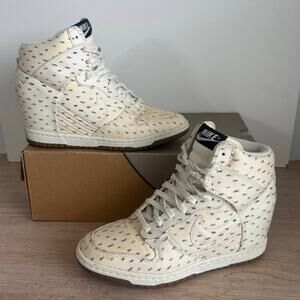 Nike Dunk Sky High Wedge Print 'Sail' Women Sneakers - Size 7.5